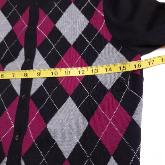 Brooks Brothers Marino wool 346 cardigan sweater. Black, Gray, Red Size M - Picture 4 of 7